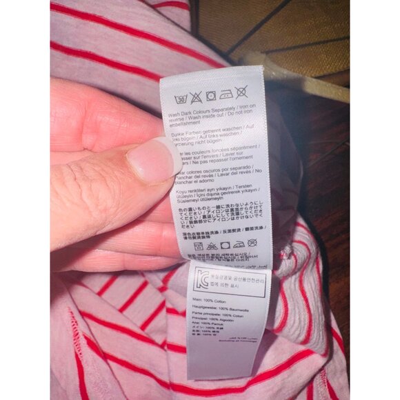 Joules Red White Striped Nautical V Neck Top 10 Classic Travel Casual Money Prep - Picture 9 of 10